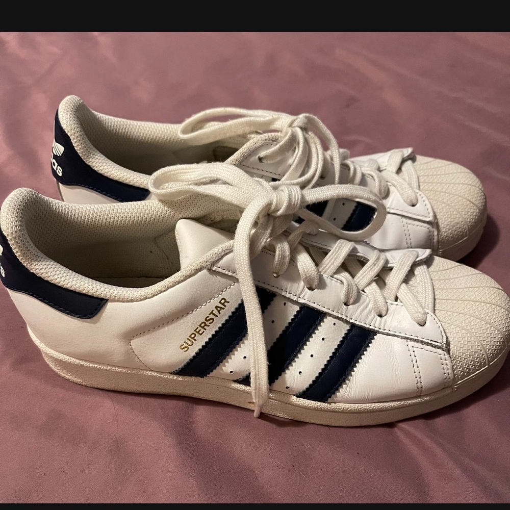 Adidas Superstar White and blue Sneakers